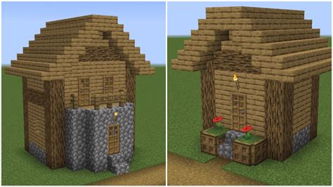 How to build a Minecraft Village Small House 1 & 2 (1.14 plains).